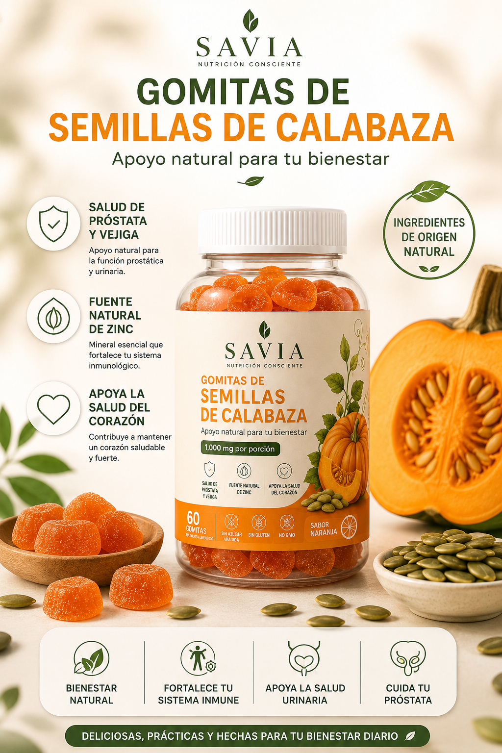 Savia Gomitas de calabaza
